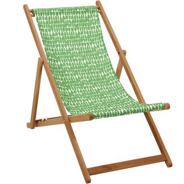 Klappbarer Liegestuhl aus Buchenholz Grafischer