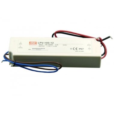 LED Trafo 100W Waterproof  (Wasserdicht) LPV-100-12