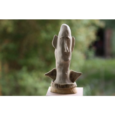 Männerkopf, Engel, Kunstobjekt, Skulptur Aus Feinem Steinzeug, Weiße