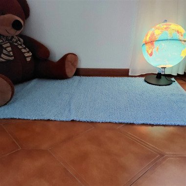 Mittelgroßer Teppich Baby Blau 70x140cm/Jungenzimmer