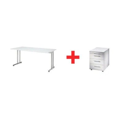 Möbel-Set »Flexiline II« 2-teilig, Schreibtisch mit C-Fuß