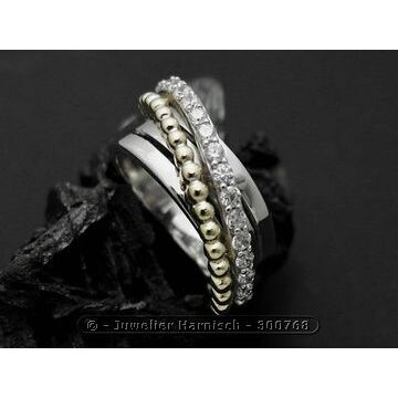 Silber Ring Designmuster modern Zirkonia