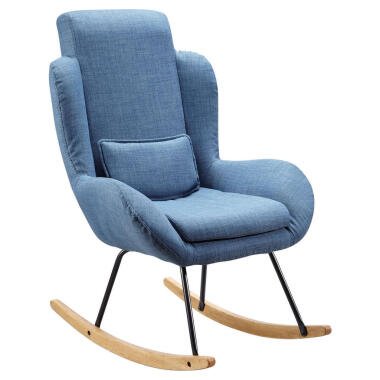 Stuhl blau schwarz natur B/H/T: ca. 75x110x88,5 cm