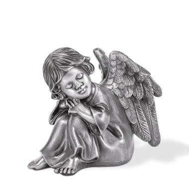 Träumender Engel aus Metall als Grabdekoration zur liebevollen Erinnerung - Paul