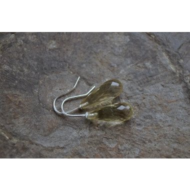 Tropfen Ohrring aus Silber & Citrin Ohrringe Ohrhänger Xl Tropfen 925 Silber
