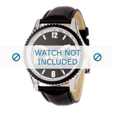 Uhrenarmband Dolce & Gabbana DW0707 Leder Schwarz 20mm