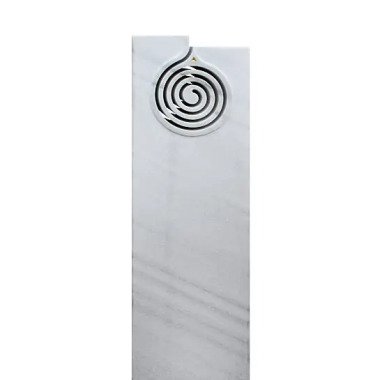 Urnengrabstein aus Marmor & Urnengrabstein weißer Marmor Spiral Gestaltung