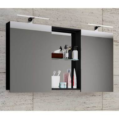 Badezimmerspiegelschrank schwarz in modernem