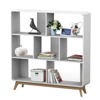 Bücherregal aus MDF & Bücher Regal in Weiß Skandi Design