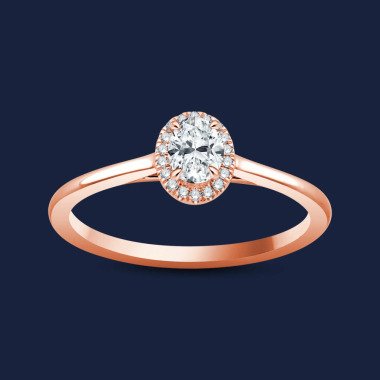 Cathedral Halo Oval Ring 18k Rosegold  