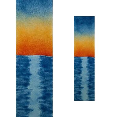 Glasstele reizvoller Sonnenaufgang über dem Meer Glasstele S-142 / 12x60cm (Bx
