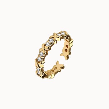 Goldener Kreuz Statement Ring Mit Brillant Zirkonia Kristall | Elegant