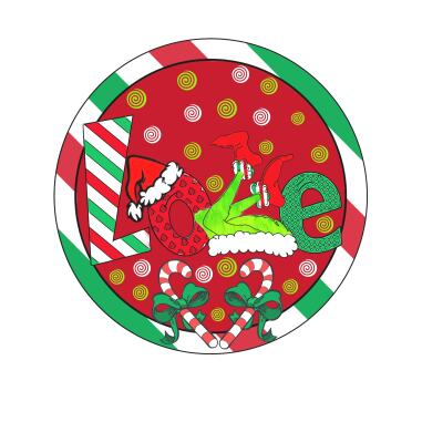 Merry Christmas Grünes Monster Kranz Zeichen