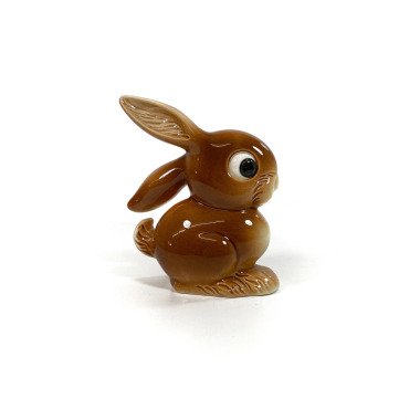 Mittelgroßer Vintage Goebel Porzellan Figur Hase Kaninchen Braune Tierfigur Os