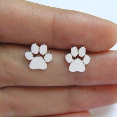 Paar Ohrring Shinning Hund Katze Pfote Print Ohrstecker Ohrringe Geschenk Schmuck für Frauen