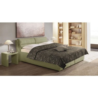 Polsterbett mit Bettkasten 200x200 cm grün