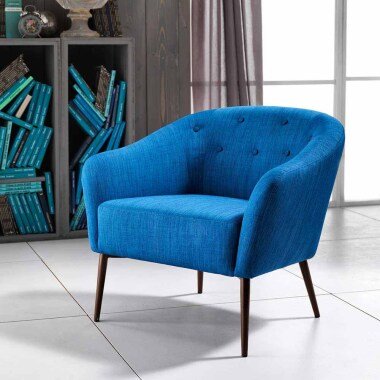 Retro TV-Sessel & Retro Sessel in Blau Webstoff