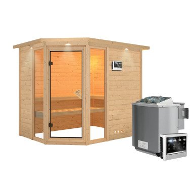 Sauna Sinai 3 mit Kranz SET mit Ofen 9 kW