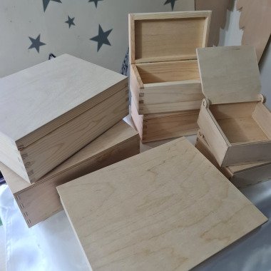 Set 7 Boxen Unfertige Aufbewahrung Holzkiste