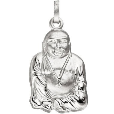 SIGO Anhänger Buddha 925 Sterling Silber matt mattiert Silberanhänger