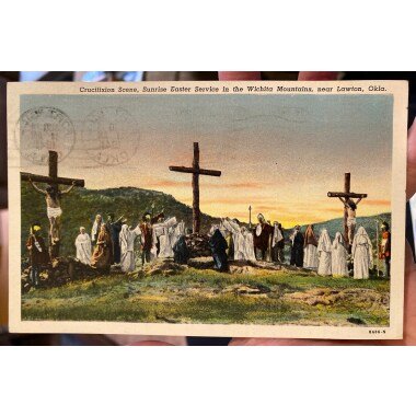 Wunderschöne Antike Kolorierte Postkarte