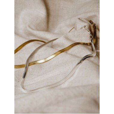 Herringbone Necklace Gold/Silber | Edelstahl, 18K Hochwertige Mehrfachvergoldung