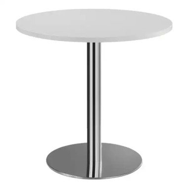 Konferenztisch , Grau, Chrom , Metall , rund , Säule , 80x74 cm , Fsc