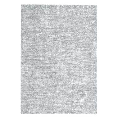 Retro Teppich in hell Grau und Silberfarben 1 cm hoch