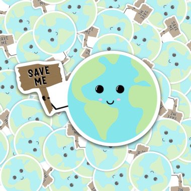 Rette Mich Planet Erde Sticker | Laptop Aufkleber