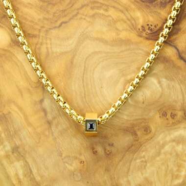Schmuckperle in Gold & Erbs Kette Edelstahl Gold M. Firestone-Beads | Designperlen