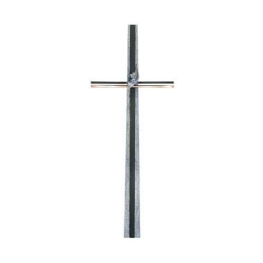 Schönes Bronze Standkreuz mit Blatt und Rose Kreuz Anuna / Bronze Sonderpatina