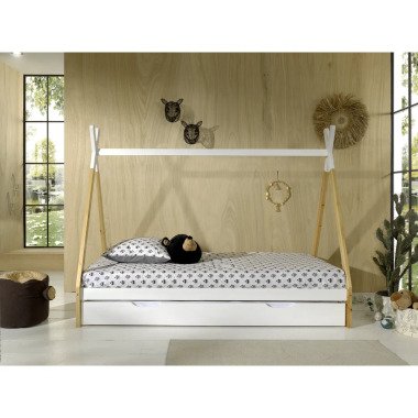 Tipi Bett mit Lattenrost+Bettschublade- 90x200