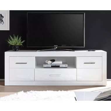 TV-Lowboard Carrara in Hochglanz weiß 180 x 61 cm