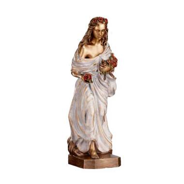 Bronze Madonna mit Rosen und Sockel Madonna Rosa / 45cm Höhe / Bronze handbema
