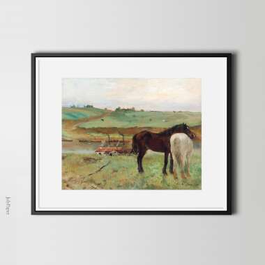 Edgar Degas Kunstdruck, Pferd in Einer Wiese