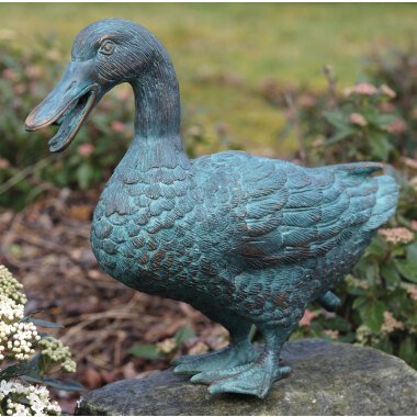 Gartenskulptur / Wasserspeier 'Ente', Bronze