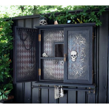 Gothic Home Dekor Wandschrank Mit Türen Skull