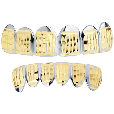 Grill in Silber & Silber Grillz One size fits all Diamond Cut ONE SET