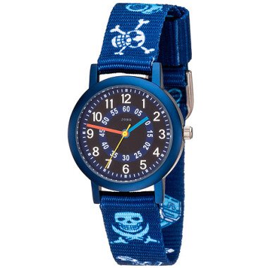 JOBO Kinder Armbanduhr Pirat blau Quarz Aluminium