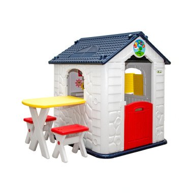 Kinder Spielhaus ab 1 - Garten Kinderhaus mit Tisch - Kinderspielhaus Kunststoff
