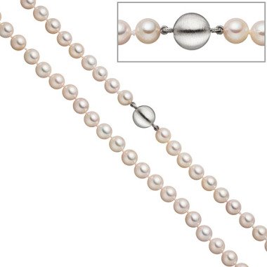 Magnetschmuck in Silber & SIGO Perlenkette aus Akoya Perlen 45 cm Schließe 925 Sterling Silber