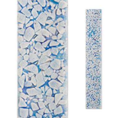 Moderne Grabmal Glasverzierung in Blau-Weiß Glasstele S-66 / 10x60cm