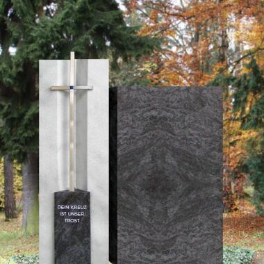 Modernes Familiengrabmal Marmor & Granit zweiteilig Sora