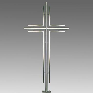 Modernes Grabkreuz aus Edelstahl handgefertigt Tadeu