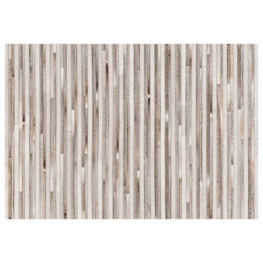 Patchwork-Teppich mit Rindsledermuster LETTY Grau
