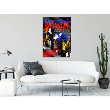 Pop Art  Jean Scribble II, Glasbild Gre 80x60 cm