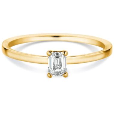 Verlobungsring aus Gold mit 0,5 ct Labor Diamant im Baguette Schliff