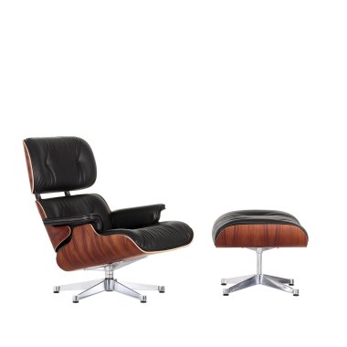 Vitra Lounge Chair & Ottoman neue Maße poliert Gleiter Hartboden Santos