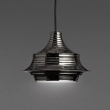 Bover Tibeta 02 LED-Pendelleuchte, chrom-schwarz