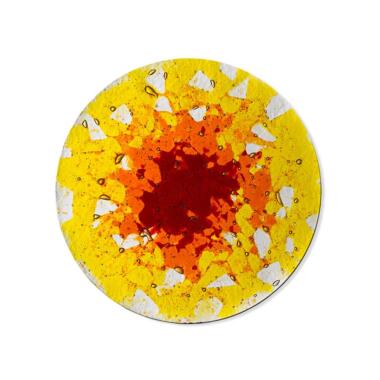 Buntes Grabmal Glas Ornament in Rot-Orange-Gelb Glasornament R-5 / 15cm